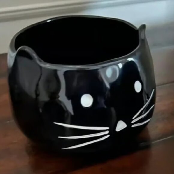 NEW S2 Pottery Barn Figural Black Cat Bowls | 4.5" Black Fall Snack Bowl - Picture 1 of 6
